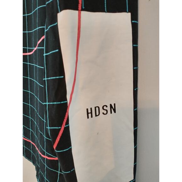 Hudson Outerwear Men's XL Shirt Black T-Shirt Grid Pattern Number Line Crewneck - Picture 2 of 16